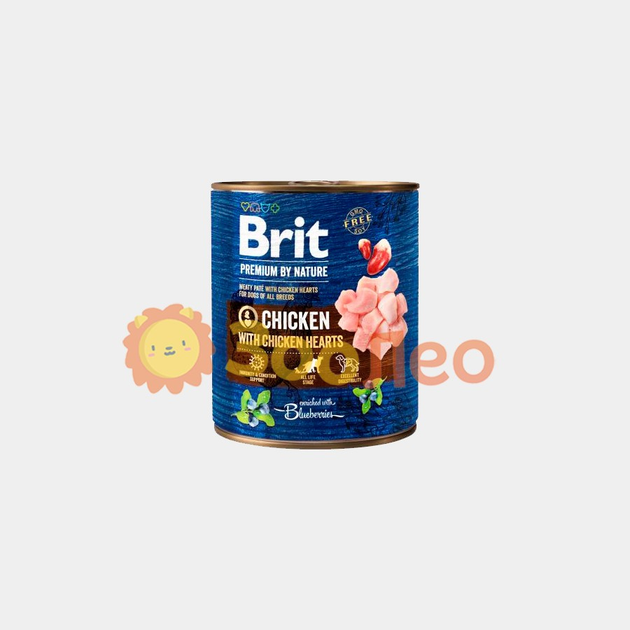 Влажный корм для собак Brit Premium by Nature, курица с куриным сердцем ...