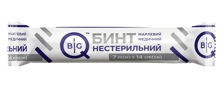 Бинт нестерильный марлевый медицинский BigQ 7м х 14см, тип 17 - изображение 1