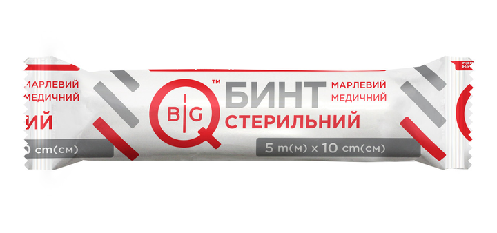 Бинт стерильный марлевый медицинский BigQ 5м х 10см, тип 17 - изображение 1
