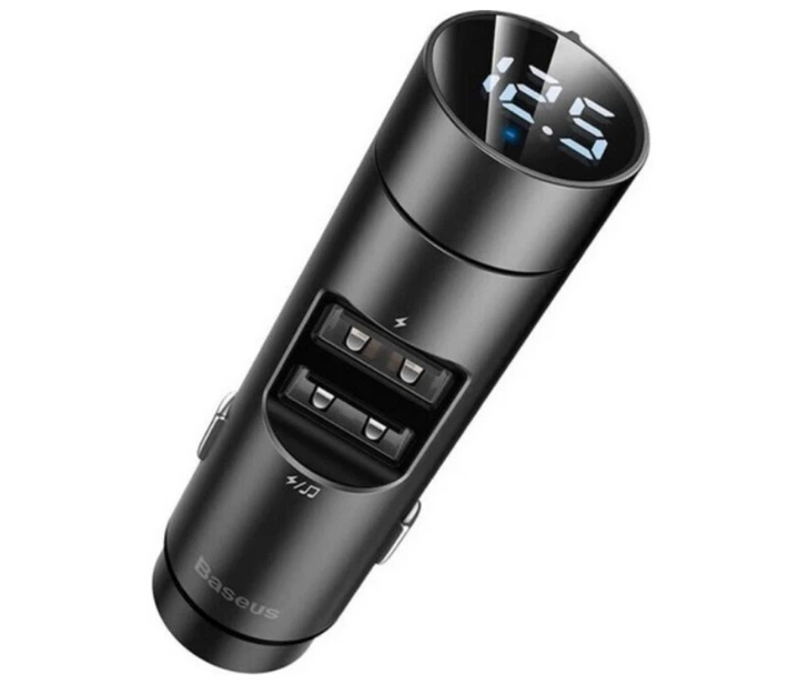 FMтрансмітер BASEUS Energy Column Car Wireless MP3 Charger 18W Dark Gray (CCNLZC0G) фото