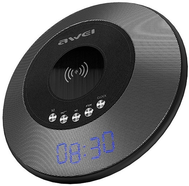 Портативна акустика AWEI Y290 Bluetooth Speaker-Wireless Charger Black - зображення 2