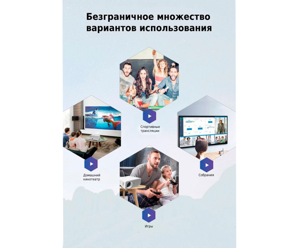 SMART проектор Full HD (1920*1080) на ANDROID XPRO PANOPLUS MIG (5000 lumen) и поддержкой 4K для презентаций, школ и ВУЗ + Доставка в комплекте (HQ7W_7650) - изображение 7