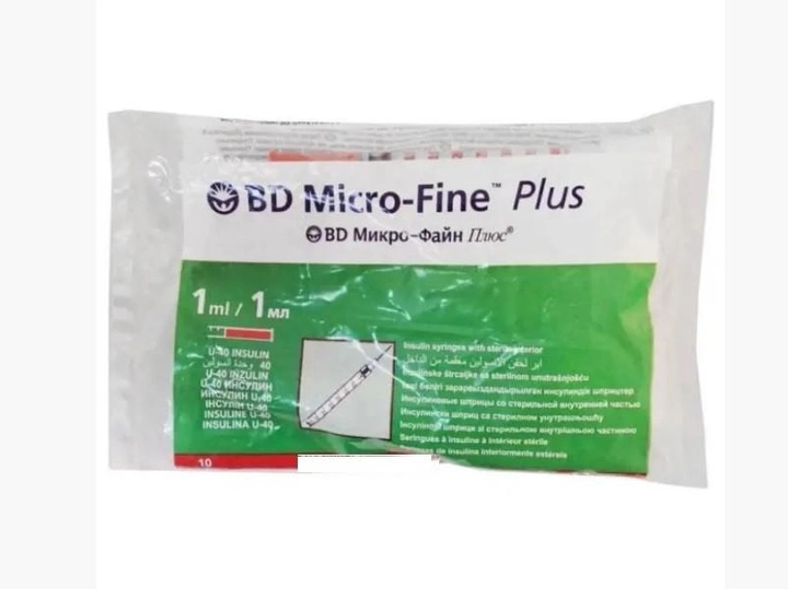 Шприц BD Micro-Fine+ 1,0 мл U-40 інсуліновий, фіксована голка 0,30х8 30шт. - зображення 1