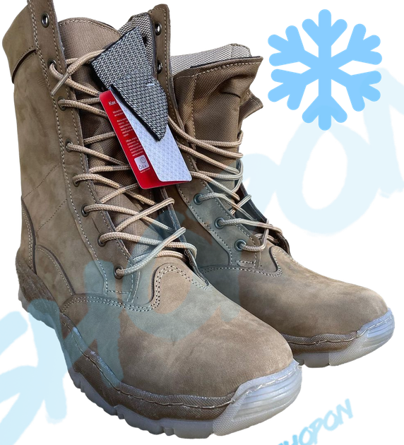 Берці зимові черевики тактичні чоловічі, туфлі тактичні чоловічі берці зимові, натуральна шкіра, розмір 45, Bounce ar. MO-TW-1245, колір койот - зображення 2