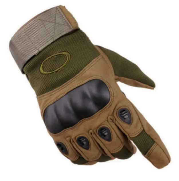 Тактичні рукавички Закриті з посиленим протектором OAKLEY, оливкові XL - зображення 1