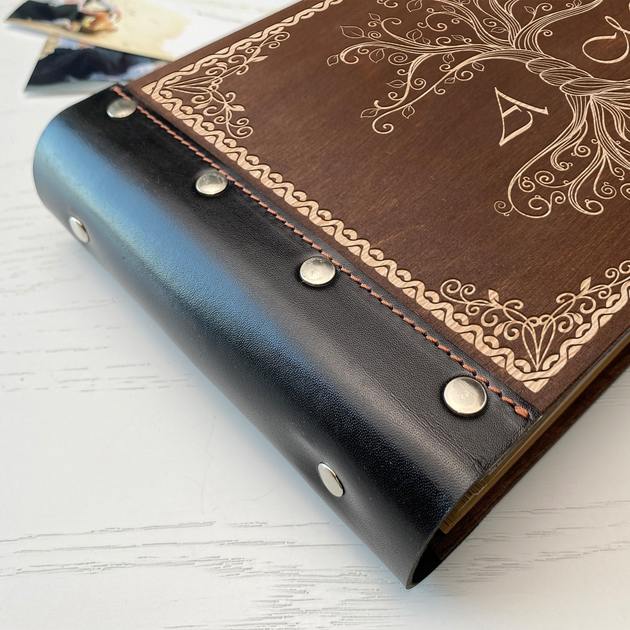 Фотоальбом из дерева и гравировкой Дерево жизни А4 формата цвет ...