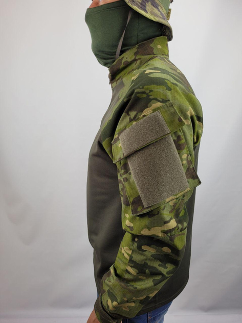 Рубашка мужская военная тактическая с липучками ВСУ (ЗСУ) Ubaks Убакс 20221840 7247 M 48 р зеленая (SKU_4363145) - изображение 2