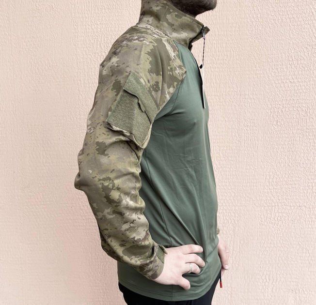 Рубашка мужская военная тактическая с липучками ВСУ (ЗСУ) Турция Ubaks Убакс 7295 XL 52 р хаки (SKU_4363404) - изображение 2