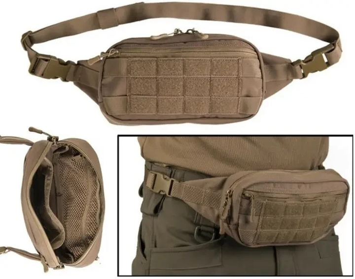 Тактическая сумка-бананка Mil-tec Fanny Pack Molle ВСУ (ЗСУ) 13512519 6653 23,5х6х12 см койот (SKU_4354962) - изображение 2