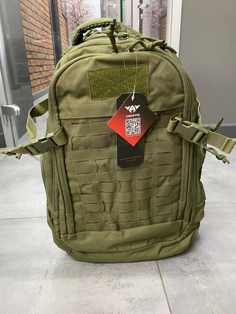 Військовий рюкзак Yakeda 40 арк., оливковий, тактичний рюкзак для військових, армійський рюкзак для солдатів - зображення 1