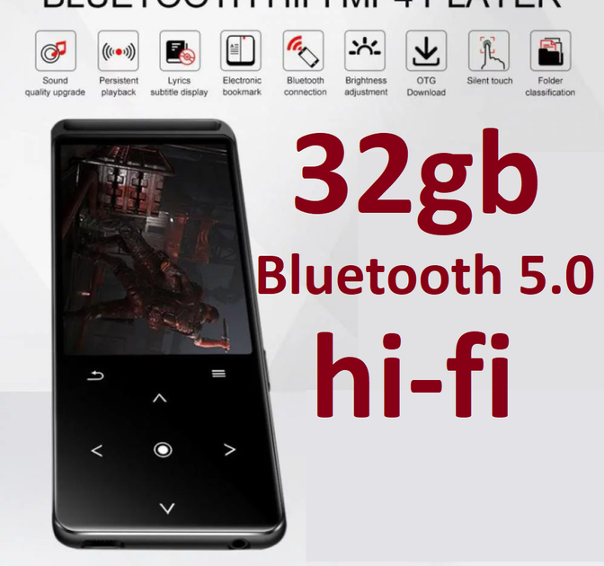 MP3 плеєр Benjie M6 1.8" Bluetooth 5.0 Hi-Fi 32Gb металевий - зображення 4