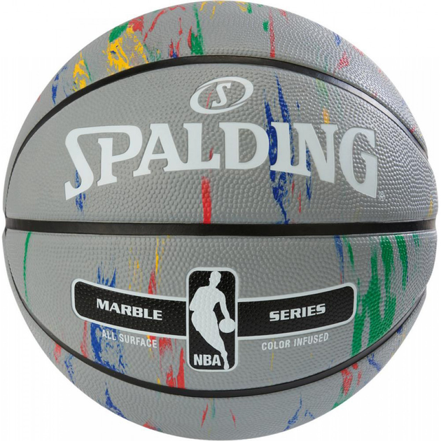 Баскетбольный мяч Spalding NBA Marble Outdoor Grey/Multi-Color Size 7 ...