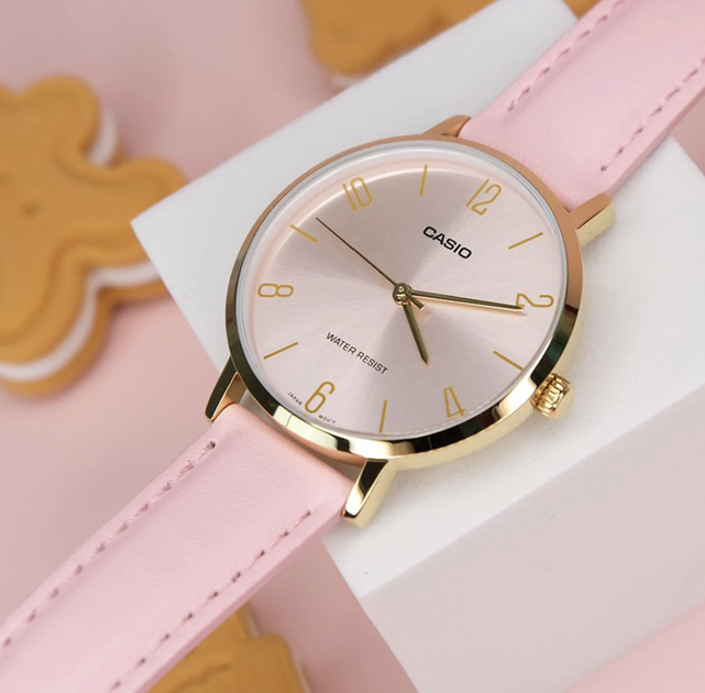 Елегантний жіночий годинник Casio LTP-VT01GL-4BUDF Золотистий з рожевим - зображення 6
