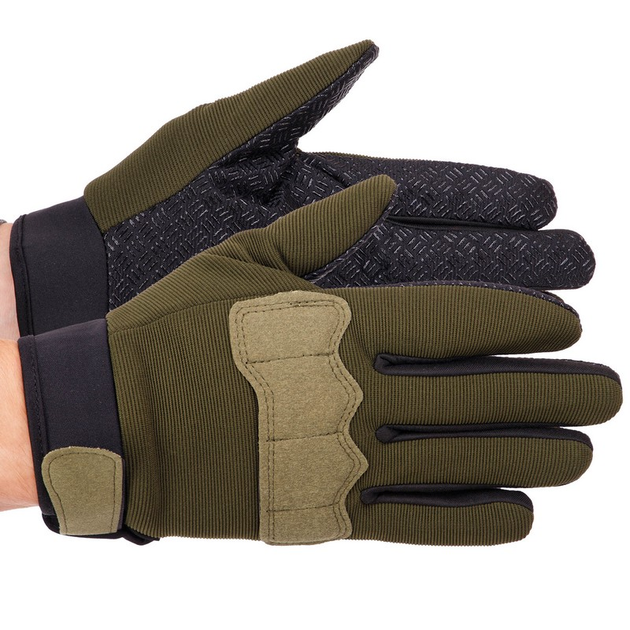 Перчатки тактические с закрытыми пальцами, военные перчатки, перчатки многоцелевые Размер XL Оливковые BC-8791 - изображение 1
