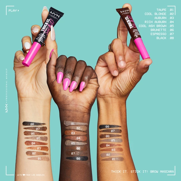 Туш для брів NYX Professional Makeup Thick It Stick It 01 Taupе 7 мл (0800897129880) - зображення 7