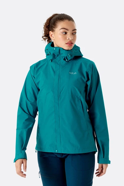 Куртка Rab Downpour Eco Jacket Women's 16 Бірюзовий - Фото 1 Куртка Rab Downpour Eco Jacket Women's 16 Бірюзовий - зображення 1