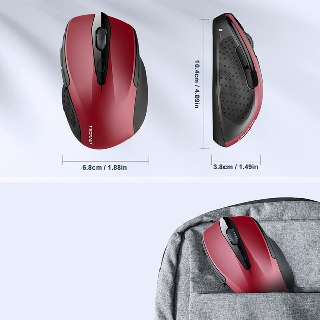 Беспроводная Bluetooth Мышь Tecknet M003 Red - изображение 4