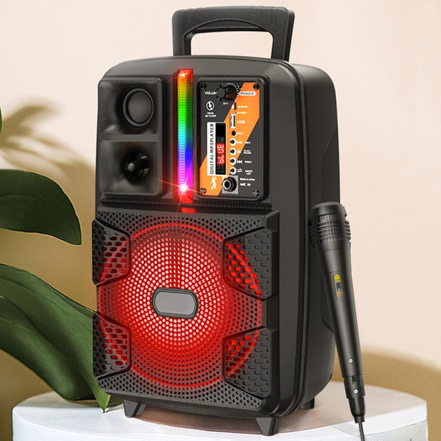 Портативна акустична система з караоке мікрофоном Winso WS46Dancer Bluetooth колонка з RGB підсвічуванням 15Вт - зображення 10