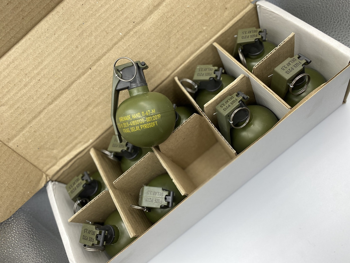 Імітаційно-тренувальна граната НАТО 67 учбова з активною чекою, 310 грам, (ящик), Pyrosoft - зображення 2