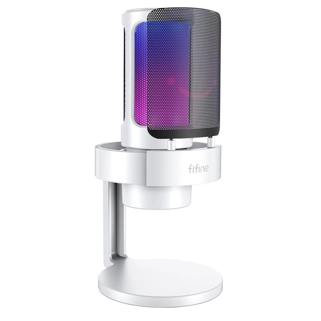 Микрофон конденсаторный Fifine AmpliGame A8 Белый USB Type-C с RGB ...