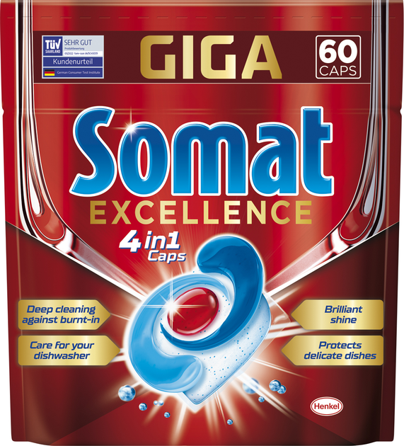 Капсулы для мытья посуды Somat Exellence 60 шт (9000101550504) – фото ...