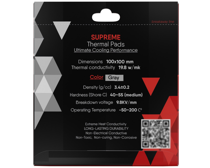 Термопрокладка SubZero SUPREME 100x100x1.0 мм SubZero Thermal Pad 19.8 W/mK сіра - изображение 2