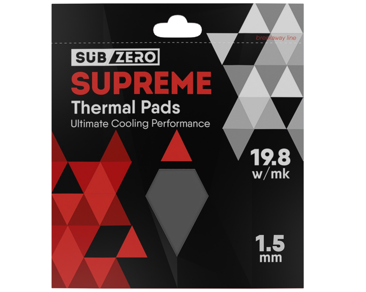 Термопрокладка SubZero SUPREME 100x100x1.5 мм SubZero Thermal Pad 19.8 W/mK сіра - изображение 1