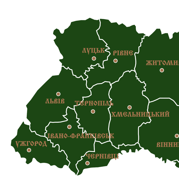 Декоративна наклейка Карта України два кольори (слова хмара слів карта країна) матова 1700х1155 мм - зображення 2