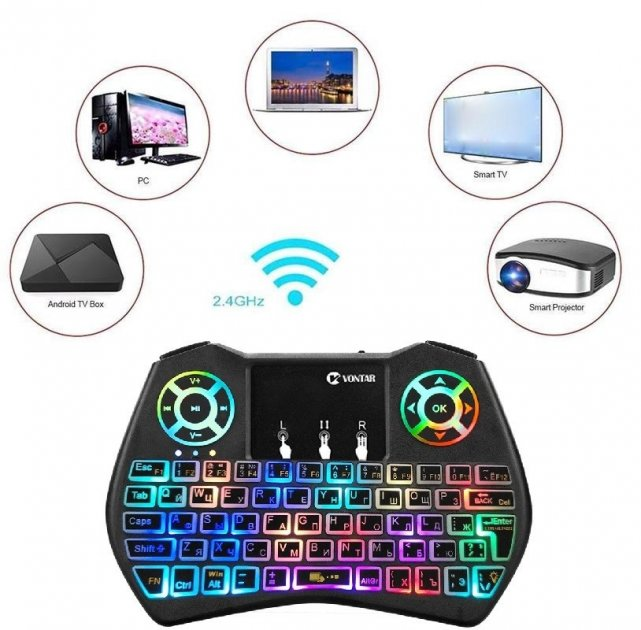 Беспроводная клавиатура с умным тачпадом KEYBOARD wireless i9 С ...