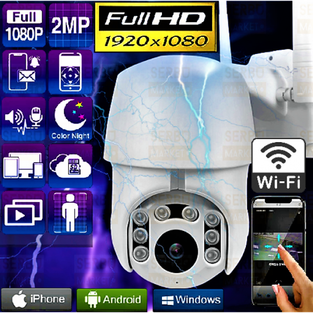 Уличная IP WIFI 2Mp IP66 камера видеонаблюдения EC85-X15 с удаленным ...