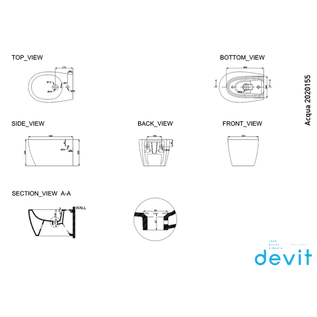 Біде підвісне DEVIT ACQUA 2020155 - зображення 2