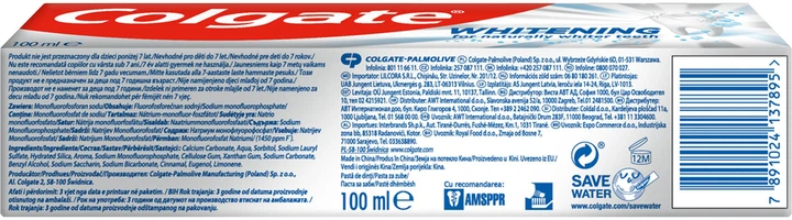 Зубна паста Colgate Відбілювальна 100 мл (7891024137895) - Фото 2 Зубна паста Colgate Відбілювальна 100 мл (7891024137895) - зображення 2
