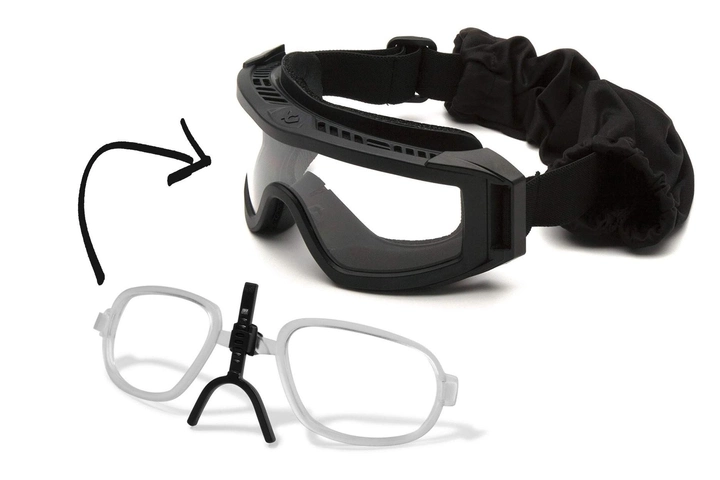 Тактические очки-маска Venture Gear Tactical Loadout (clear) прозрачные с диоптрической вставкой в комплекте - изображение 1