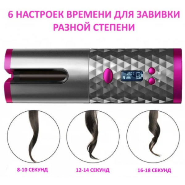 Плайка Ramindong для завивки волосся, Hair curler безпровідний з кераміки чорний - зображення 5