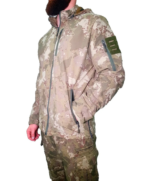 Тактична чоловіча куртка камуфляжна Softshell Flas Thermal XXL - зображення 1