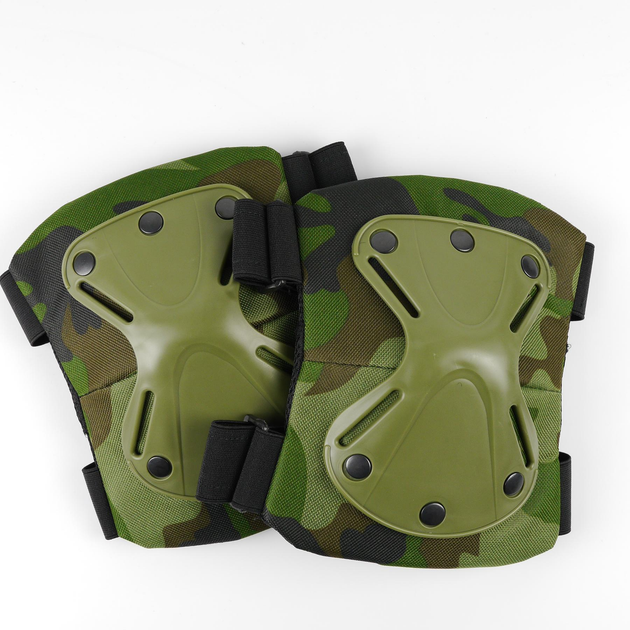 Универсальные военные наколенники тактические для армии ВСУ, защитные ударопрочные быстросъемные наколенники Haki Зеленая накладка - изображение 1