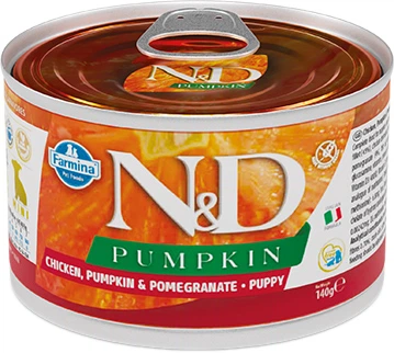 Вологий корм для собак Farmina N&D Grain Free Pumpkin Chicken Puppy Mini беззерновий з гарбузом, куркою, гранатом 140 г (8606014105711)A - Фото 1 Вологий корм для собак Farmina N&D Grain Free Pumpkin Chicken Puppy Mini беззерновий з гарбузом, куркою, гранатом 140 г (8606014105711)A - изображение 1