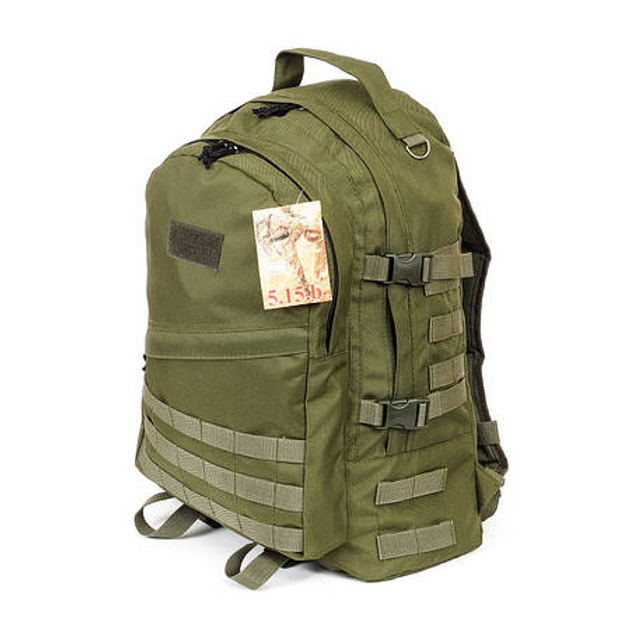 Тактичний похідний міцний рюкзак 5.15.b з органайзером 40 літрів олива - зображення 1