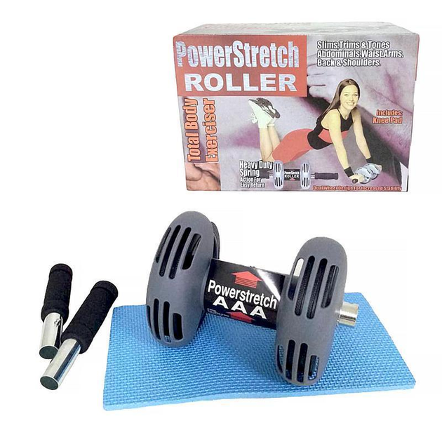 КОЛЕСО ДЛЯ ПРЕССА POWER STRETCH ROLLER ФИТНЕС ТРЕНАЖЕР С АВТОМАТИЧЕСКИМ ...
