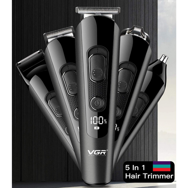 Машинка для стрижки волос VGR V-175 5в1 + триммер - изображение 3