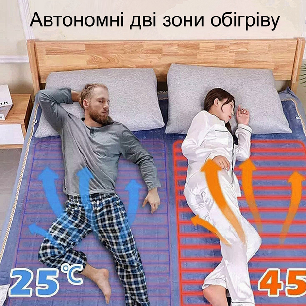 Электропростынь 2-х зонная (140см х 155см) LUX Бант - изображение 2