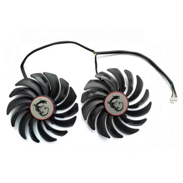 Вентиляторы для видеокарты 2шт 95мм 12В 4пин PLD10010S12HH MSI GTX1060 ...