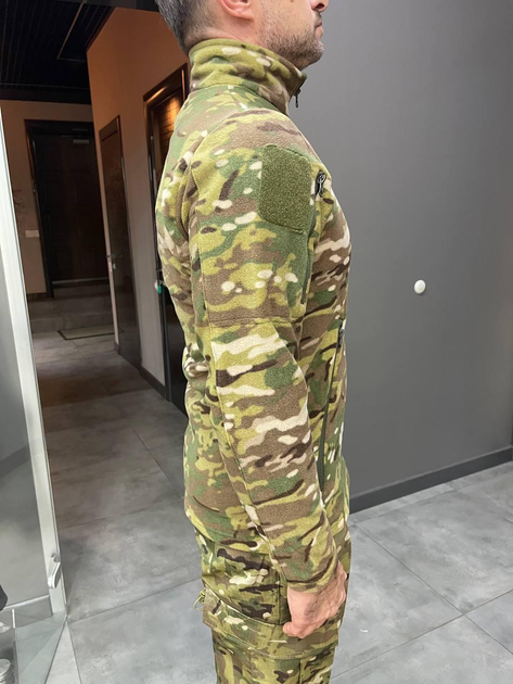 Армейская Кофта флисовая Special, теплая, размер M, Мультикам, шевроны и карманы на рукавах - изображение 2