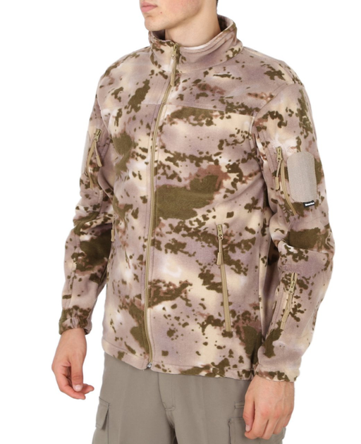 Теплая зимняя тактическая флисовая армейская кофта для военных зсу XXL зеленый камуфляж - изображение 1