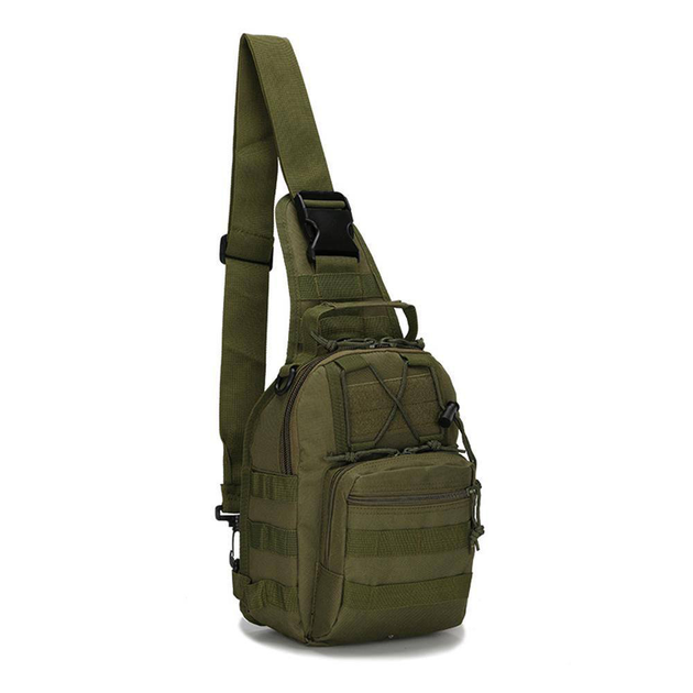 Тактическая армейская сумка через плечо, военный рюкзак на одно плече для армии и зсу Хаки - изображение 1