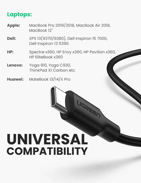 Кабель-адаптер UGREEN SATA-USB C для 2,5-дюймового SSD и жесткого диска Black (CM321) - изображение 3