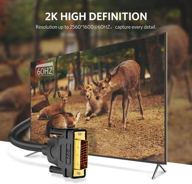 Двухканальный цифровой видеокабель UGREEN DVI-D 24+1 для DVD, ноутбуков, HDTV и проекторов 2 м Black (DV101) - Фото 7 Двухканальный цифровой видеокабель UGREEN DVI-D 24+1 для DVD, ноутбуков, HDTV и проекторов 2 м Black (DV101) - изображение 7