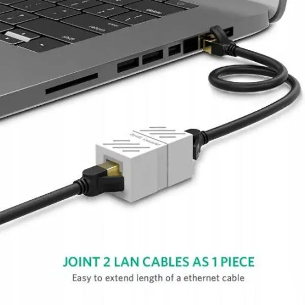 Соединитель витой пары RJ45 UGREEN NW114 Cat7 Cat6 Cat5e разъем-удлинитель Ethernet White (20311) - изображение 2