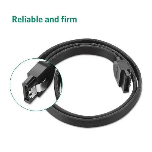 Кабель Ugreen SATA Serial ATA III с блокировочной защелкой 0.5 м Black (US217) - изображение 2