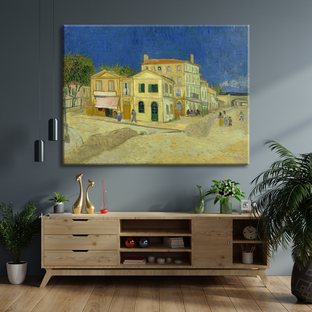 Картина Холстович Жовтий будинок 75x100 см. Картина Вінсета Ван Гога ...